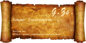 Gayer Zsuzsanna névjegykártya